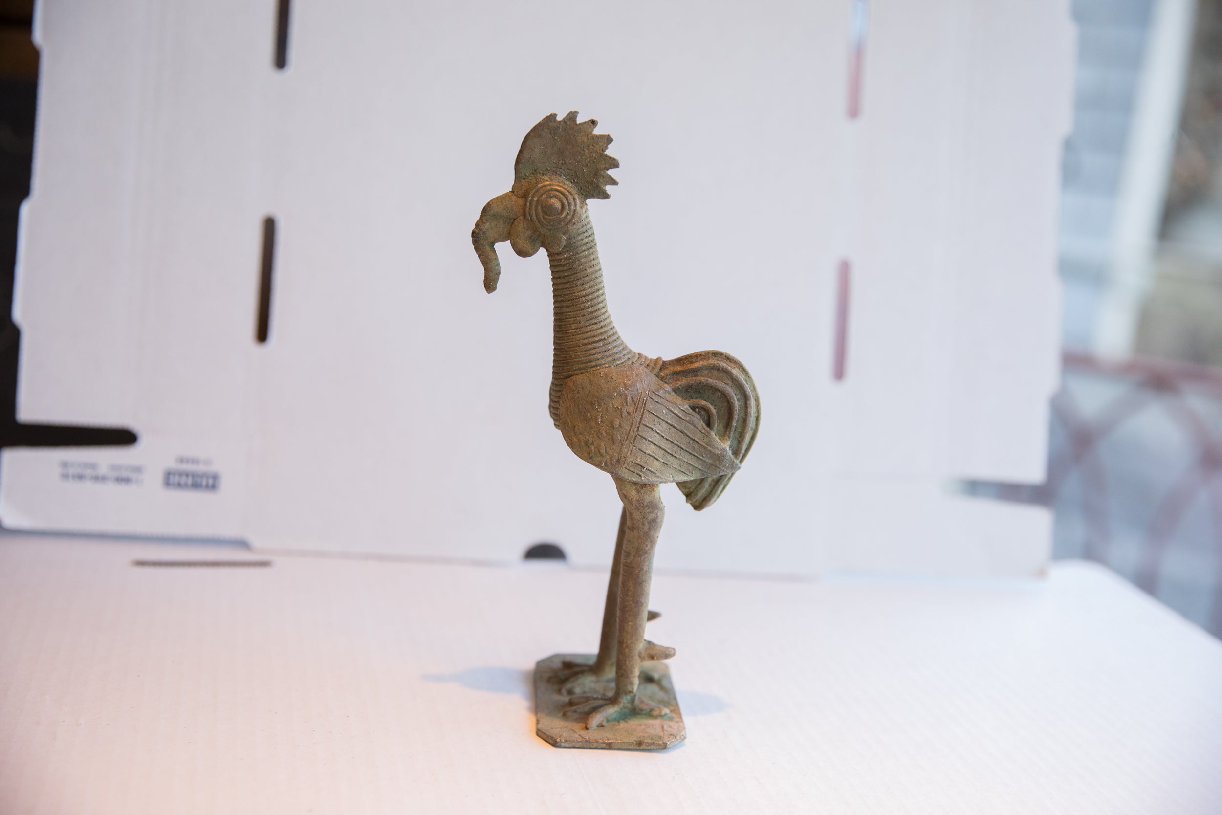 Vintage African Rooster with Worm Sculpture // ONH Item ab01969 Image 1