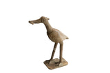 Vintage African bird with fish sculpture with a textured, hand-carved body and earthy patina.