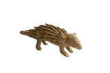 Vintage handmade African porcupine sculpture with a textured, earthy-brown finish.