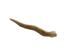 Vintage African slithering snake figurine with a handmade, rustic brown textured surface.
