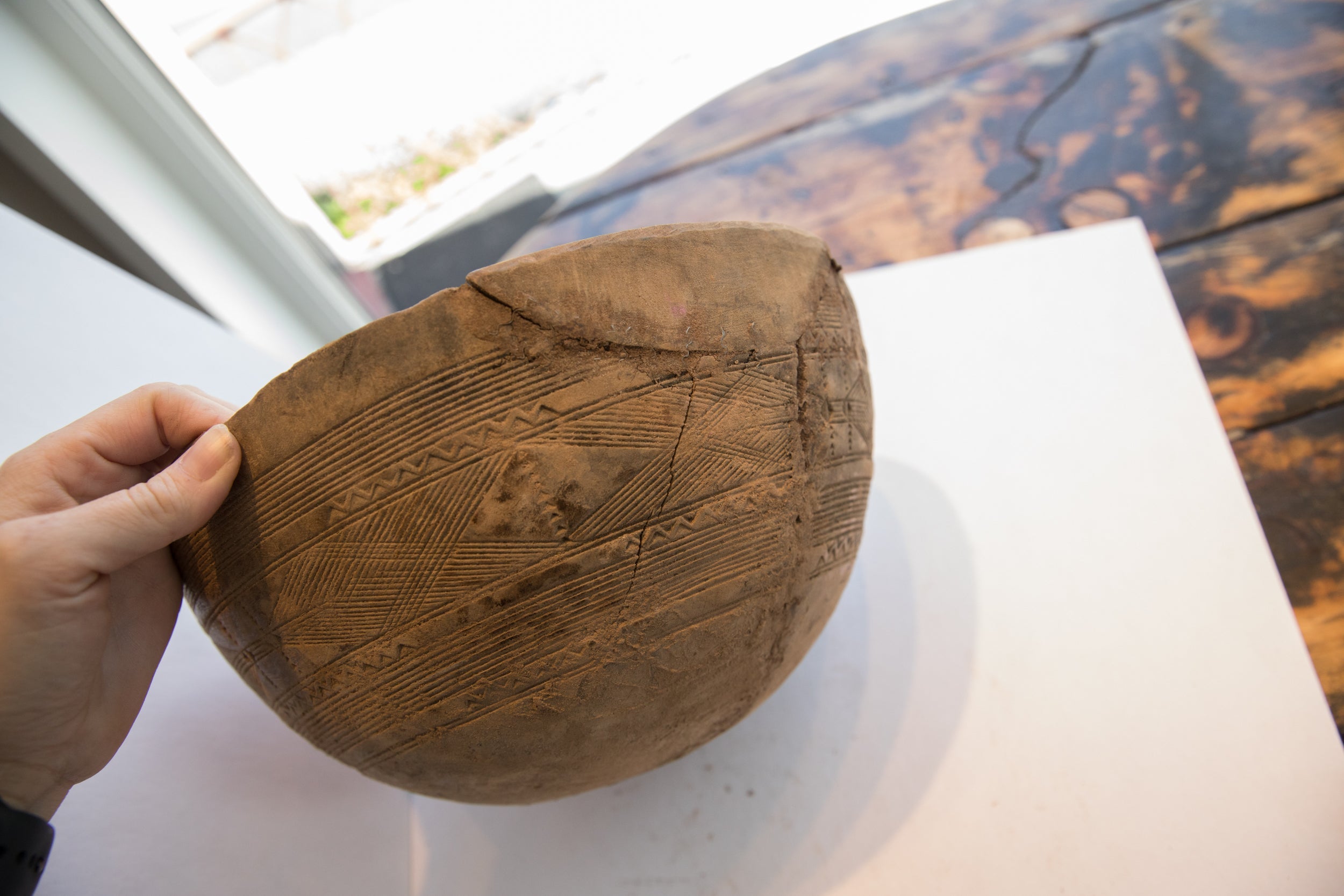 Antique African Hand Carved Wooden Bowl // ONH Item: ab02057, Image 1
