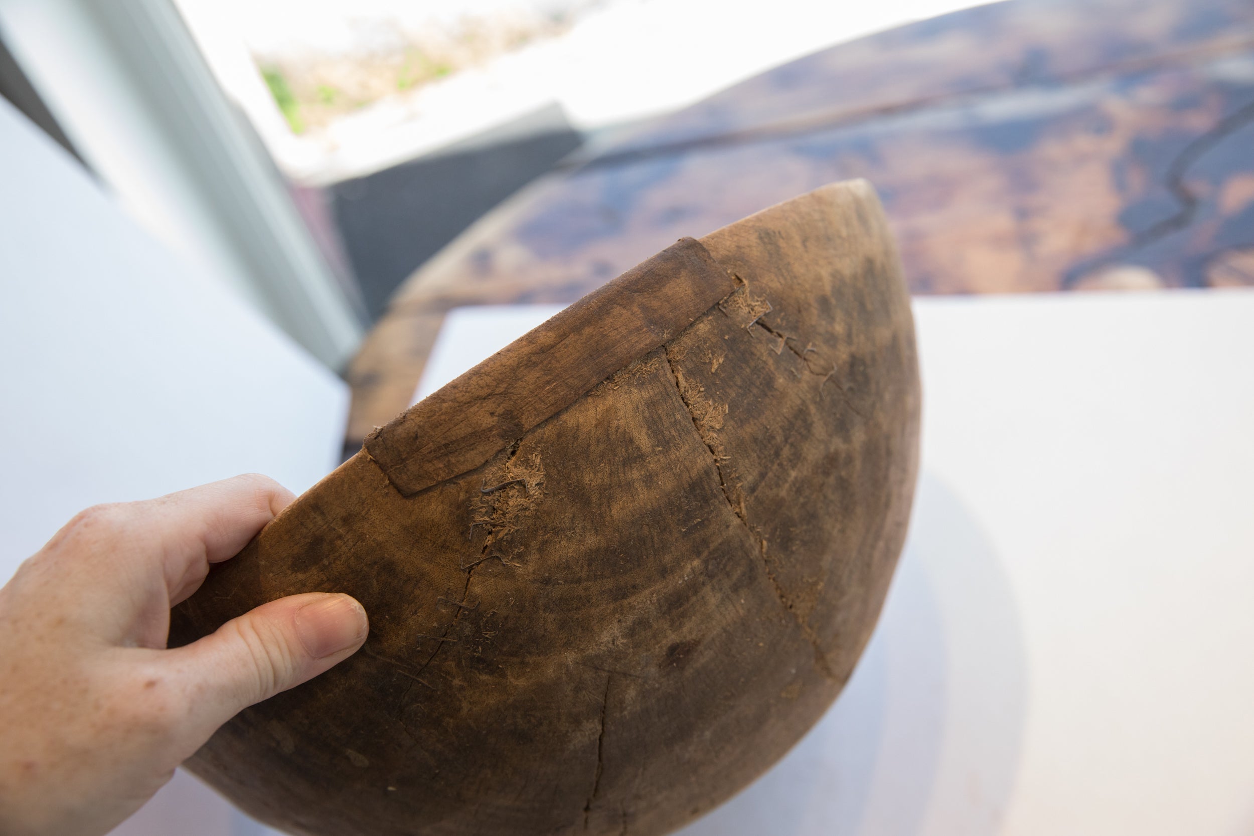 Antique African Hand Carved Wooden Bowl // ONH Item: ab02058, Image 1