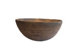 Antique African Nupe region hand carved wooden bowl with incised patterns.
