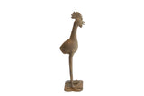 Vintage handmade African bird casting with a tall neck and rustic patina.