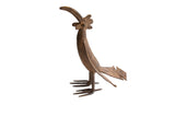 Vintage African bird casting with a stylized curved beak and dark rustic metal texture.