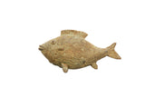 Collectible vintage African fish casting with rich bronze patina and hand-carved scale patterns.