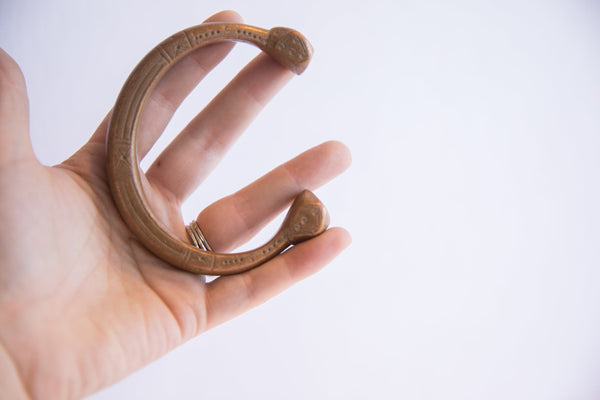 Antique African Copper Snake Cuff Bracelet // ONH Item: ab02161, Image 7