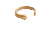 Antique African bronze snake cuff bracelet with a warm patina and hand-carved details.