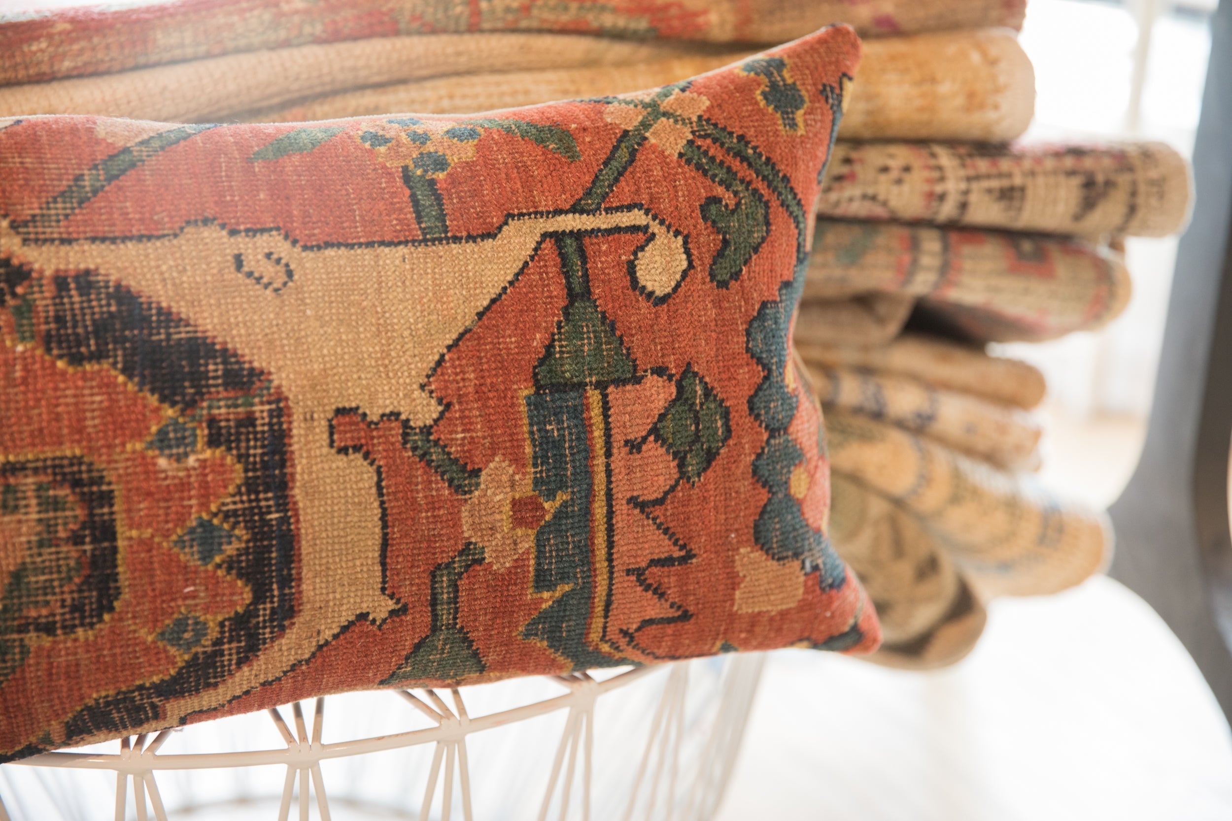 Antique Bijar Rug Fragment Pillow // ONH Item AS11943A11965A Image 1