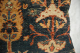 Antique Ziegler Mahal pillow with hand-knotted pile and cypress tree motifs.