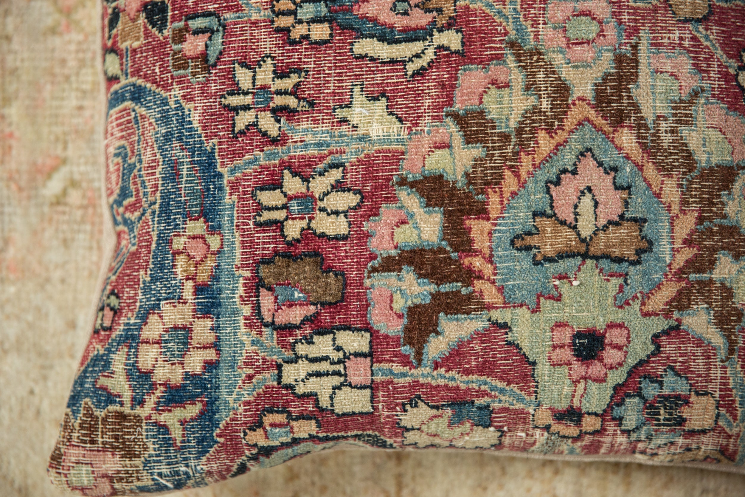 Vintage Meshed Rug Fragment Pillow // ONH Item AS13045A13027A, Image 1