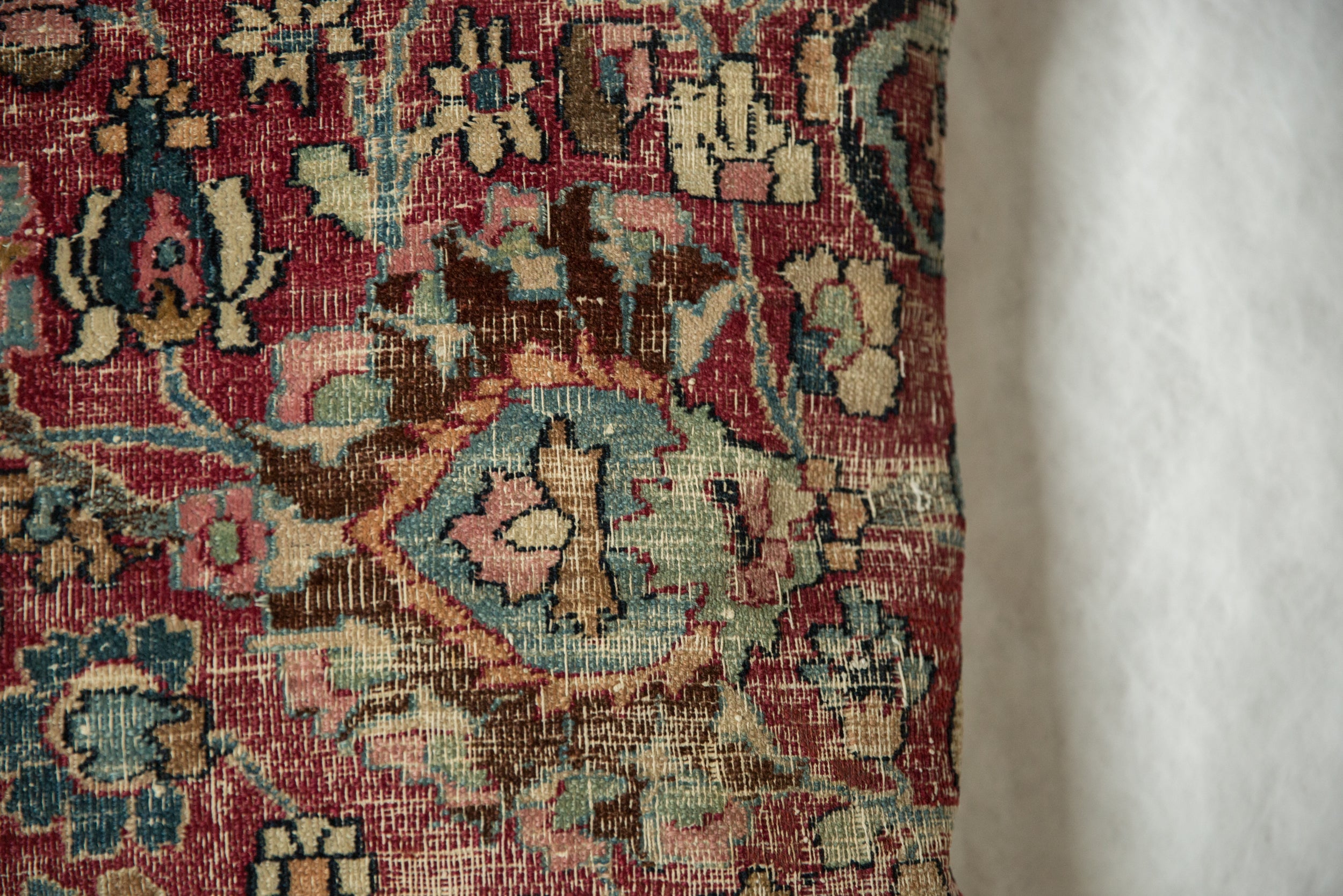 Vintage Meshed Rug Fragment Pillow // ONH Item AS13049A13036A, Image 1