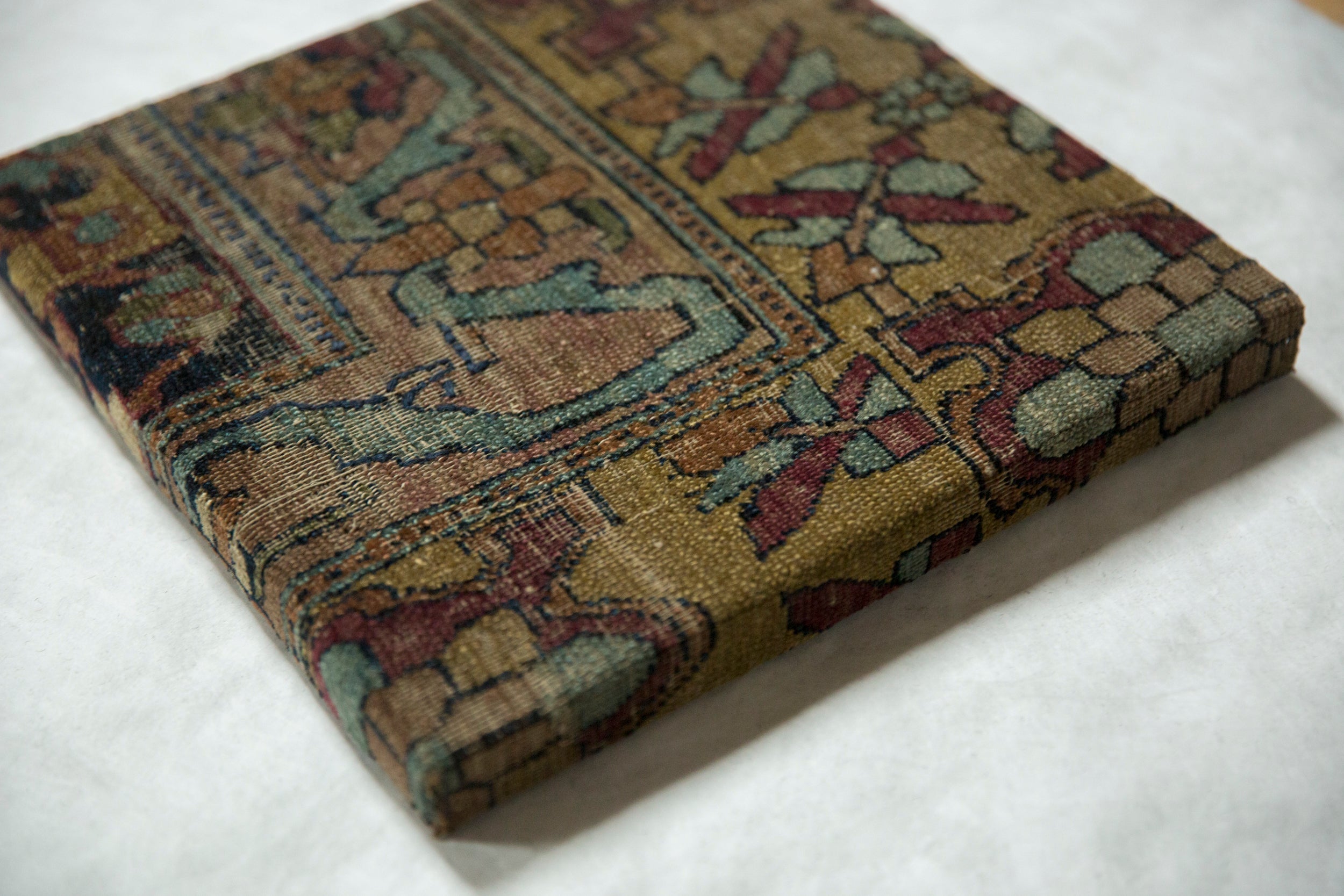 Decorative Cork Board Antique Kerman Rug Fragment Art // ONH Item AS13052A1116Z, Image 1