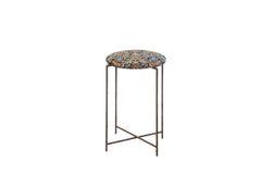 Reclaimed Antique Rug Fragment Side Table Stand 2 of 7