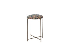 Reclaimed Antique Rug Fragment Side Table Stand 3 of 7