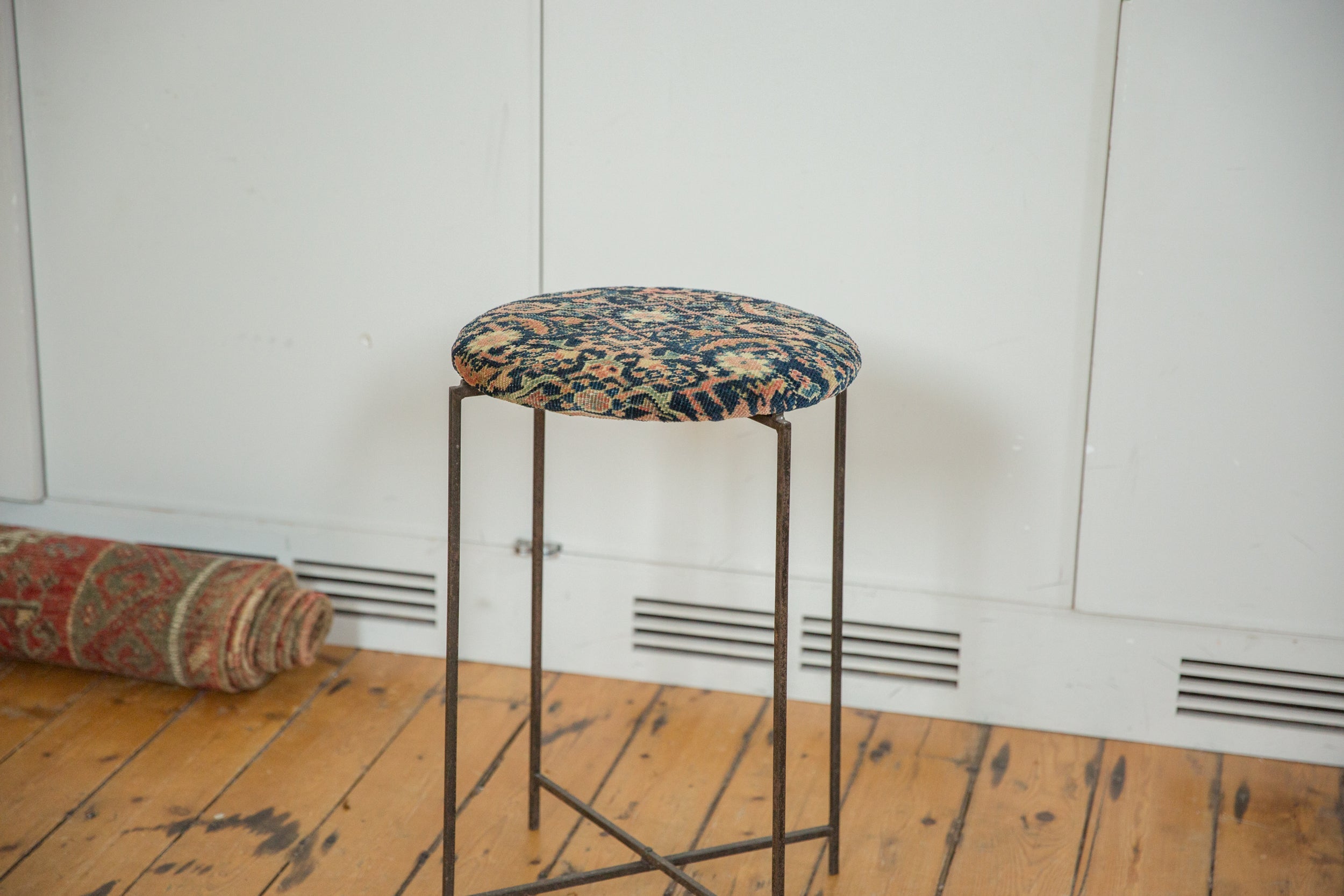 Reclaimed Antique Rug Fragment Side Table Stand 4 of 7 // ONH Item: AS3282A12725A, Image 1