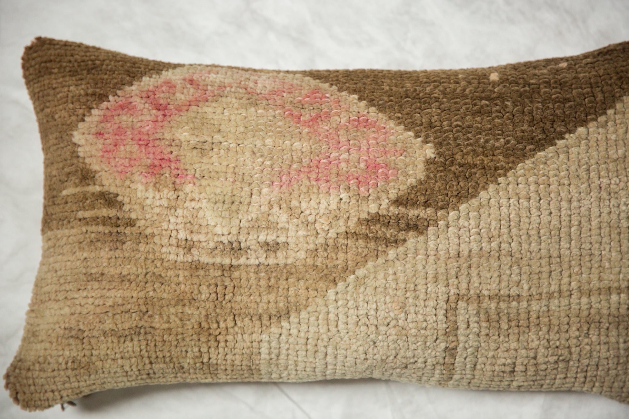 Vintage Oushak Rug Fragment Lumbar Pillow // ONH Item AS7091A7735A Image 1