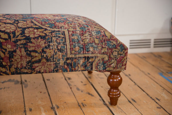 Antique Persian Kerman Rug Ottoman Coffee Table // ONH Item AS8097A1104Z, Image 7