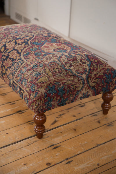 Antique Persian Kerman Rug Ottoman Coffee Table // ONH Item AS8097A1104Z, Image 9