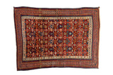 4x5 Antique Caucasian Square Rug