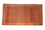 Vintage Persian Malayer carpet with a red and navy Herati field and Turtle Samovar border.