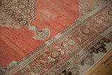 Distressed Halvai Bijar carpet detail: samovar turtle border and Herati corner motif.
