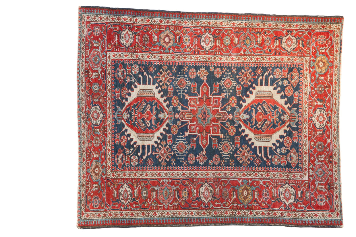 4.5x5.5 Antique Fine Karaja Square Rug