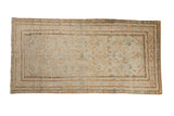 Antique Distressed Malayer carpet, Herati motif, Samovar Turtle border, beige, powder blue, terracotta, 5x9'8