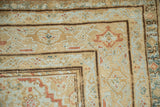 Antique distressed Malayer carpet corner detail, beige Herati and powder blue Samovar Turtle patterns.