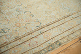 Distressed antique Malayer carpet, Herati field in soft beige, blue, terracotta, and linear border.