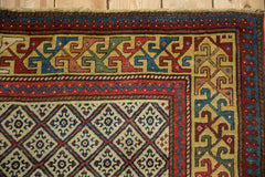 4x9 Antique Caucasian Rug Runner