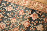Textural pile of antique Kurdish Hamadan rug, dusty rose and navy germinating rose motif.