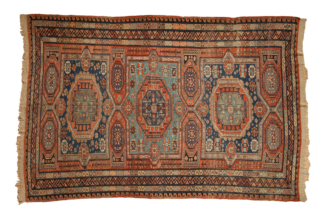 7x10.5 Antique Soumac Design Carpet