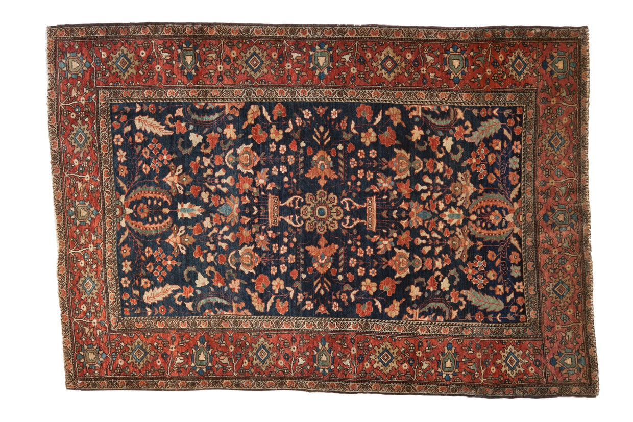 3.5x4.5 Antique Farahan Sarouk Square Rug