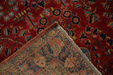 Hand-knotted foundation showing the reverse weave of a vintage Persian Sarouk rug.