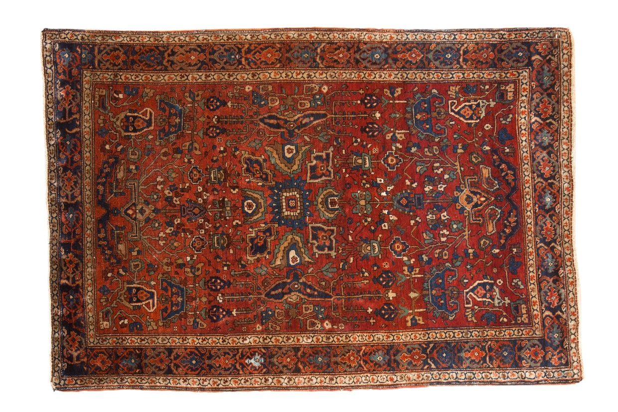 3.5x5 Antique Farahan Sarouk Rug