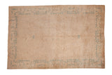 Hand-knotted Antique Chinese Peking rug, subtle beige field, seafoam green floral border.