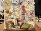 Mixed media collage elements in 