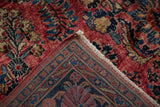 Hand-knotted foundation and intact side cord selvage on an antique American Sarouk carpet.