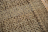 Distressed vintage Malayer rug showing intricate Herati pattern with platinum and beige abrashes.