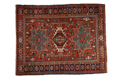 3.5x4.5 Vintage Karaja Square Rug // ONH Item ct0018181