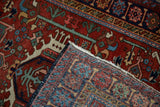 Hand-knotted construction and dense weave visible on the reverse of the vintage Karaja rug.