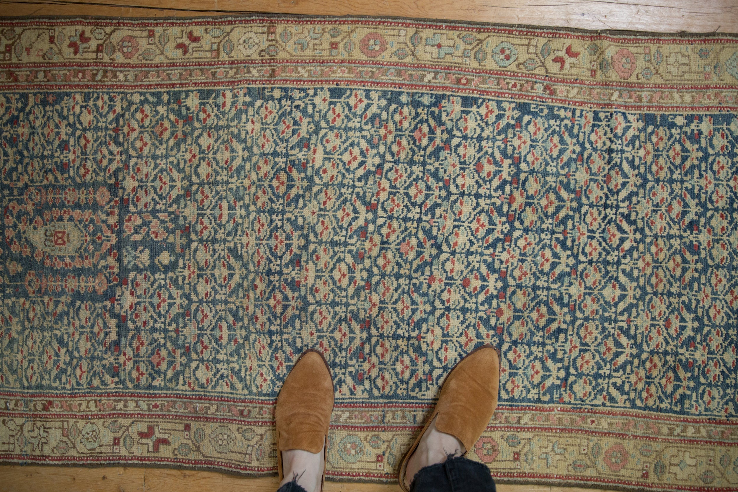 2.5x9.5 Antique Distressed Kurdish Hamadan Rug Runner // ONH Item ct001820, Image 1