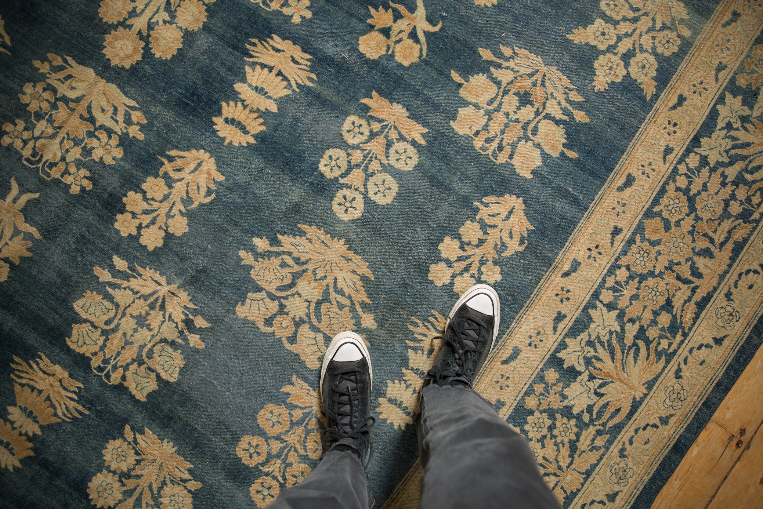 9.5x13 Antique Fine Distressed Kerman Carpet // ONH Item ct001822, Image 1