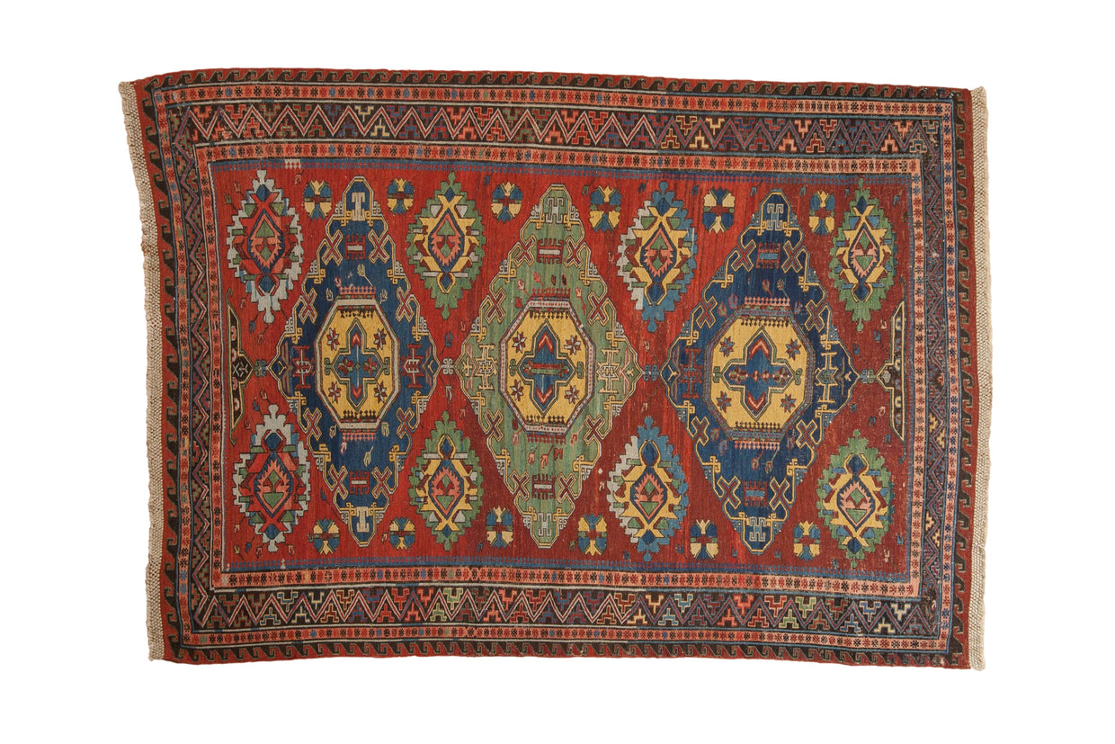 4.5x6.5 Antique Caucasian Soumac Rug // ONH Item ct0018281