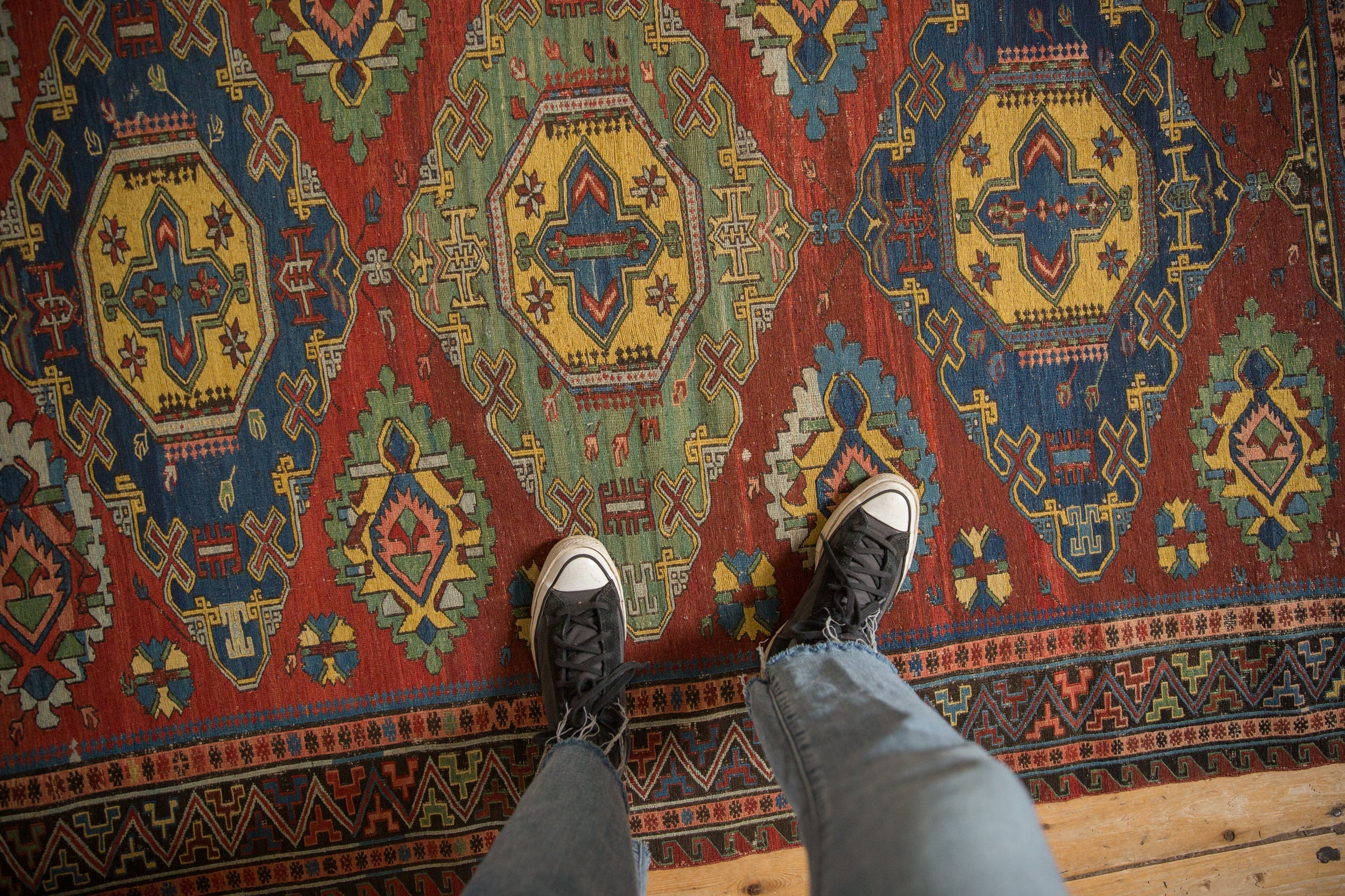 4.5x6.5 Antique Caucasian Soumac Rug // ONH Item ct001828, Image 1