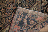 Detailed view of the hand-knotted back and preserved side cord on an antique Farahan Sarouk.