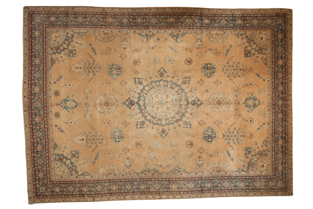 10.5x14 Antique Distressed Yezd Carpet