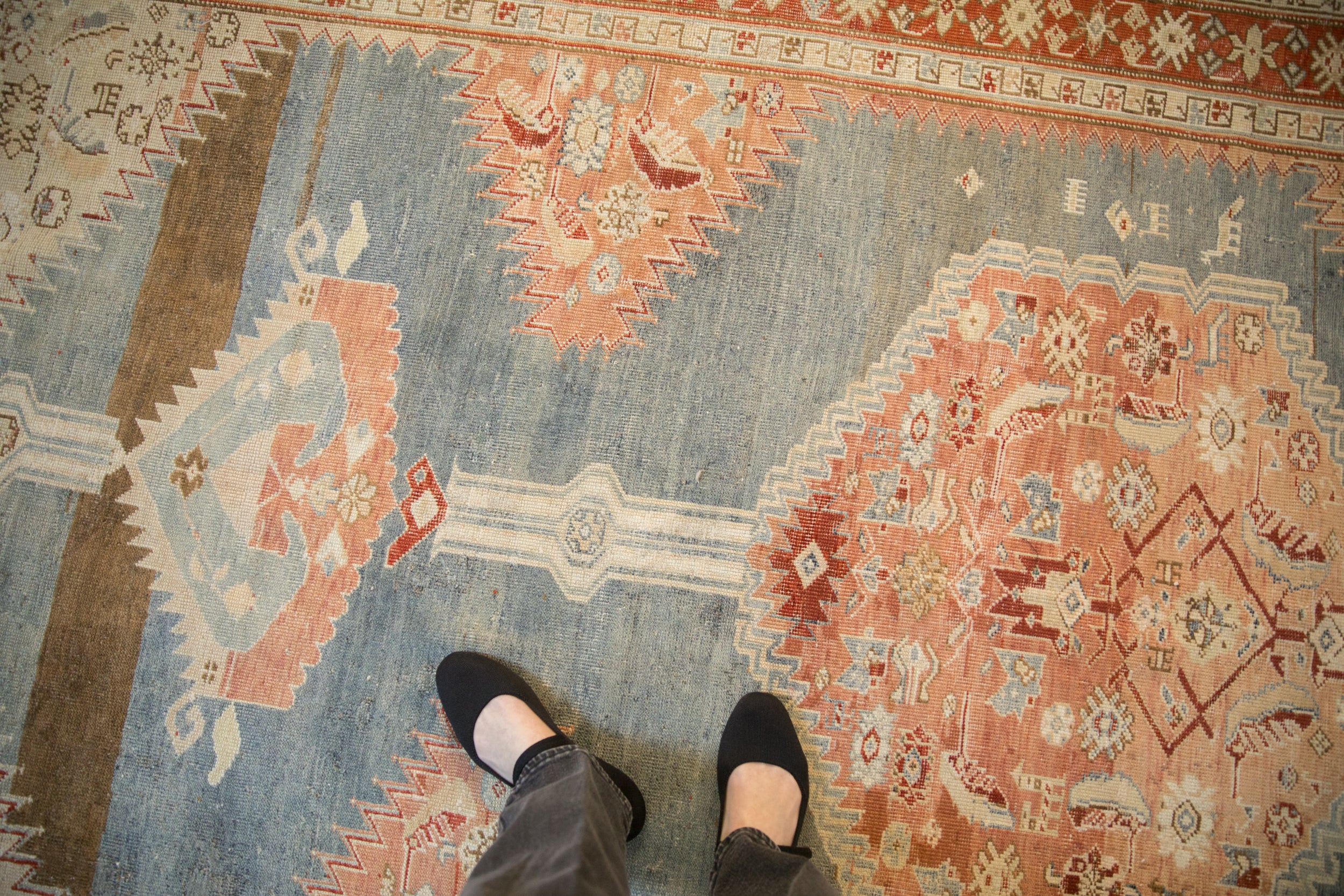 5x10.5 Antique Distressed Karabagh Rug Runner