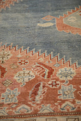 Even wear showing the knot heads and hand-knotted weave of the rug's serrated pattern.